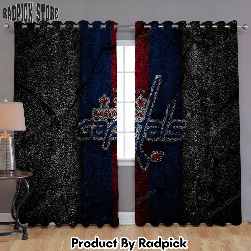 Radpick washington capitals window curtains hockey club nhl black stone curtains living room curtains for window rp852117